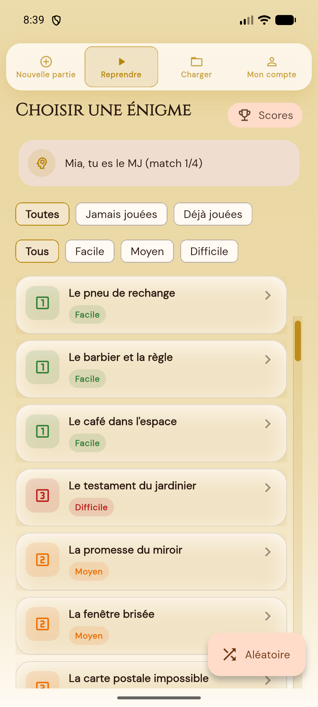 Catalogue d'énigmes