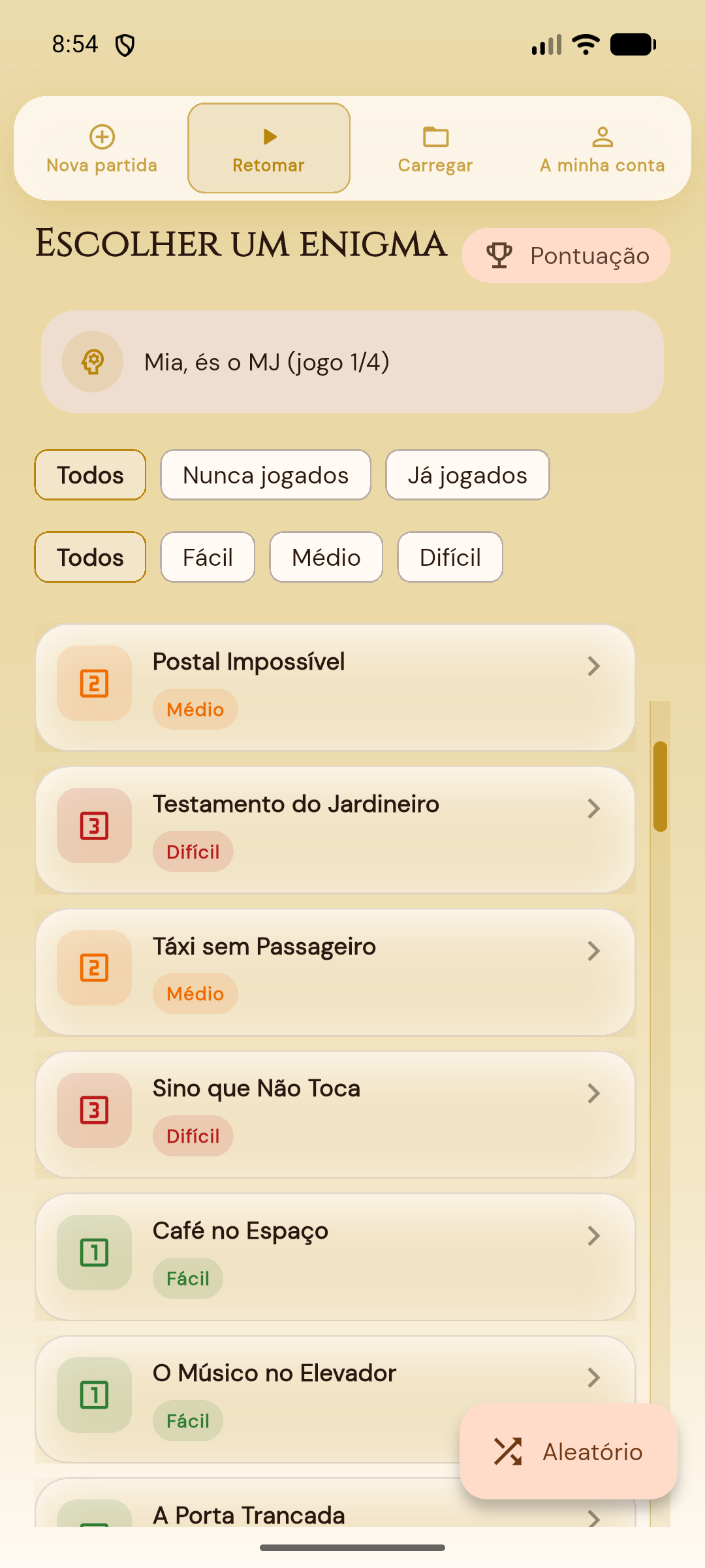 Catálogo de enigmas