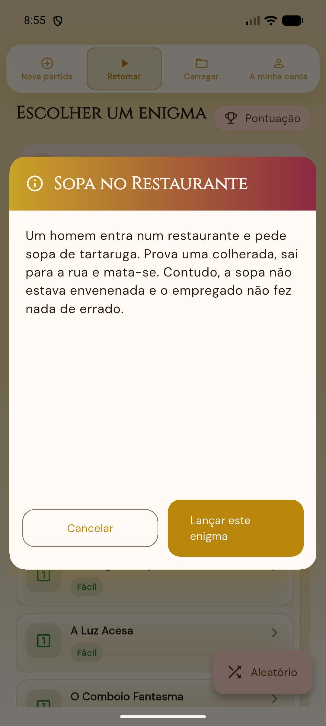 Fase de perguntas